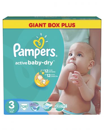 Pampers Active Baby-Dry 5-9 кг 3 126 шт.