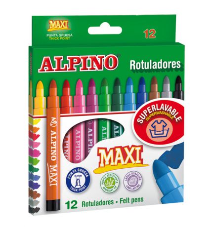 Alpino Maxi в утолщённом корпусе с толстым стержнем 6 мм, 12 цветов Alpino (Альпино)
