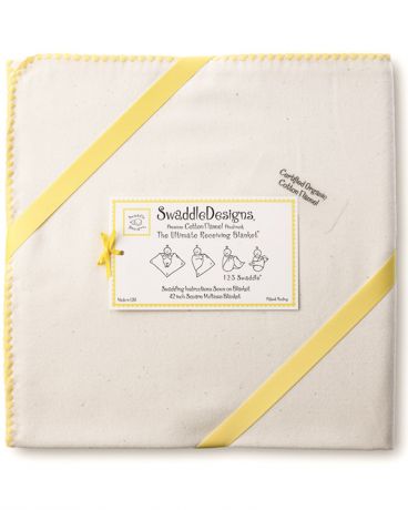 SwaddleDesigns Organic белая с желтым