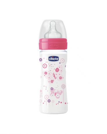 Chicco Well-Being Girl 250 мл с сил. соской с 2 мес