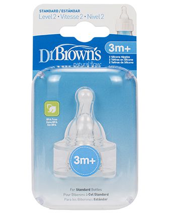 Dr.Brown’s Силиконовые соски 3-6 месяцев 2 шт.  Браун (Dr.Browns)