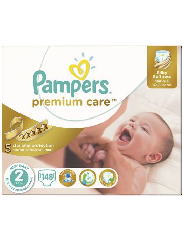Pampers Premium Care New Baby 2 (3-6 кг) 148 шт