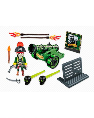 Playmobil Зеленая интерактивная пушка с капитаном пиратов