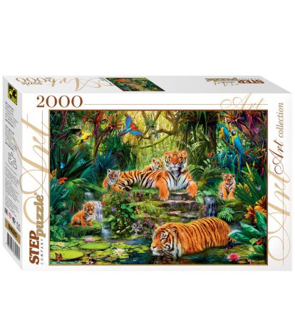 Step Puzzle В джунглях Тигры 2000 шт