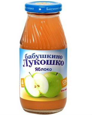 Бабушкино Лукошко яблочный с мякотью без сахара 200 г