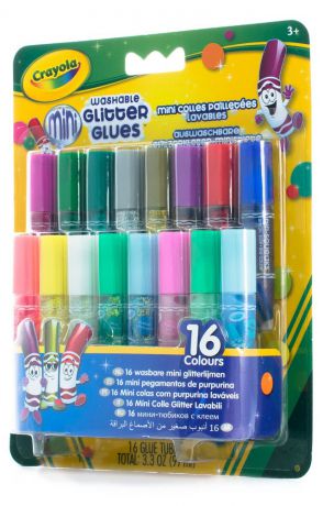 Crayola 16 мини-тюбиков с блестящим клеем