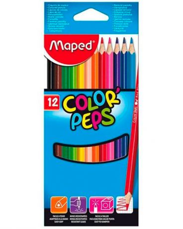 Maped Color Peps 12 цветов ударопрочные
