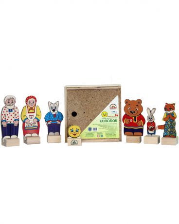 Краснокамская фабрика деревянной игрушки Персонажи сказки Колобок
