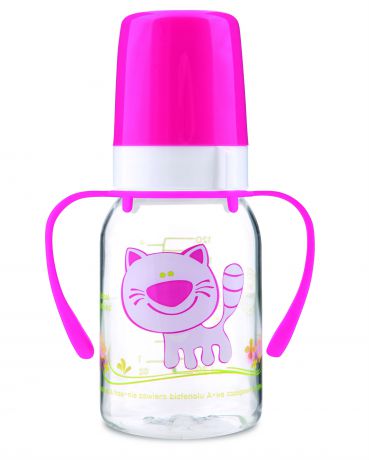 Canpol Babies ритановая с ручками 120 мл Розовый кот