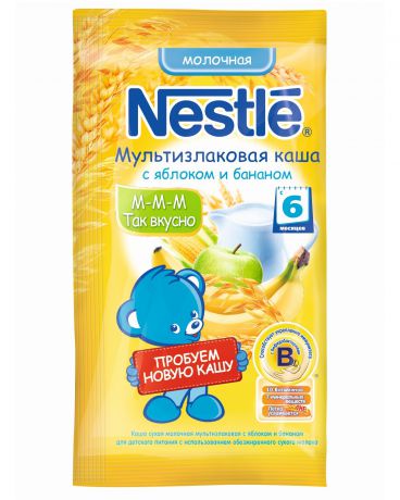 Nestle мультизлаковая молочная яблоко-банан 35 г