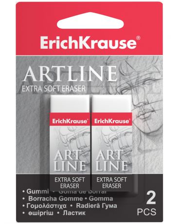 Erich Krause Art Line Extra Soft белый 2 шт в блистере