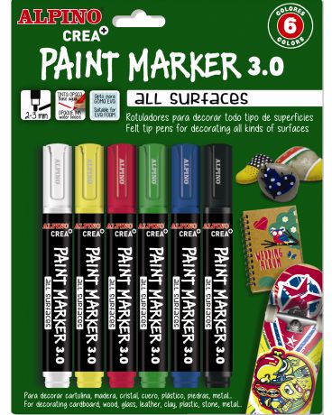 Alpino Paint Marker для дизайна и декорирования 6 шт