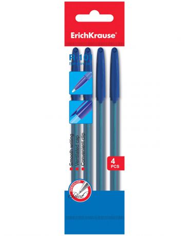 Erich Krause синие шариковые R-101 4 шт