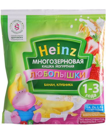 Heinz йогуртная многозерновая Любопышки банан, клубника 30 г