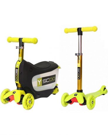 Y-SCOO 3 в 1 Mini Jump&Go со светящимися колесами Yellow