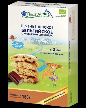 Fleur Alpine Бельгийское с кусочками шоколада 150г