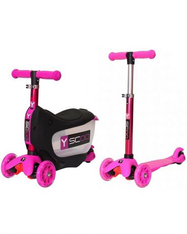 Y-SCOO 3 в 1 Mini Jump&Go со светящимися колесами Pink