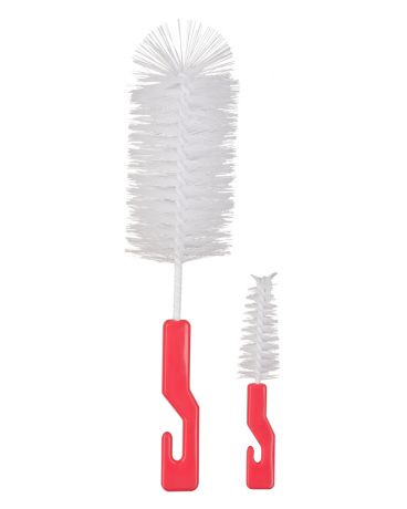 Happy baby Bottle nipple brush 2 в 1 red