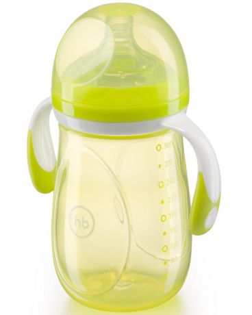 Happy baby Anti Colic Baby Bottle с ручками 300 мл салатовая