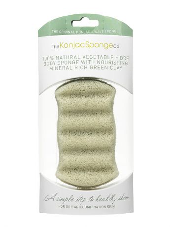 The Konjac Sponge Company Воздушный спонж для тела (с зеленой глиной)
