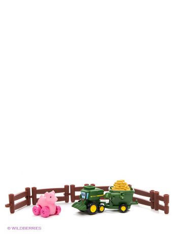 TOMY Игровой набор трактор и животное на колесиках