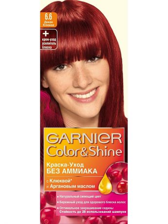 Garnier Краска-уход для волос "Color&Shine" без аммиака, оттенок 6.6, Дикая клюква, 110 мл