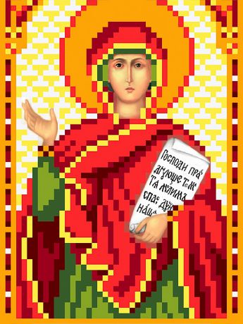 Матренин Посад Рисунок на шелке именная икона Святая Анна пророчница