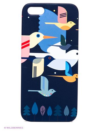 Mitya Veselkov Чехол для IPhone 5 "Птицы на темно-синем"