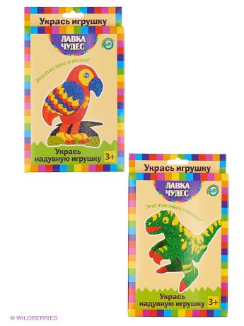 Лавка Чудес Набор для декорирования надувной игрушки из бумаги "Динозавр+Попугай"