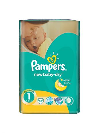 Pampers Подгузники Pampers Active Baby-Dry 2-5 кг, 1 размер, 43 шт