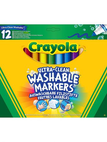 Crayola 12 смываемых фломастеров Супер чисто