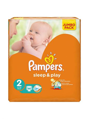 Pampers Подгузники Pampers Sleep & Play 3-6 кг, 2 размер, 88 шт.