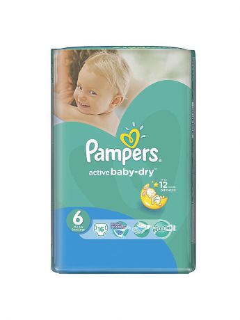 Pampers Подгузники Pampers Active Baby-Dry 15+ кг, 6 размер, 16 шт