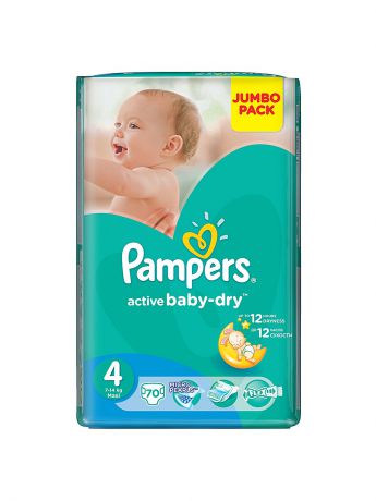 Pampers Подгузники Pampers Active Baby-Dry 7-14 кг, 4 размер, 70 шт