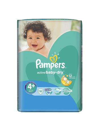 Pampers Подгузники Pampers Active Baby-Dry 9-16 кг, 4+ размер, 18 шт