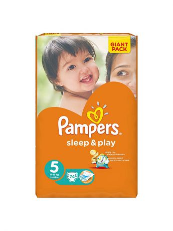 Pampers Подгузники Pampers Sleep & Play 11-18 кг, 5 размер, 74 шт.