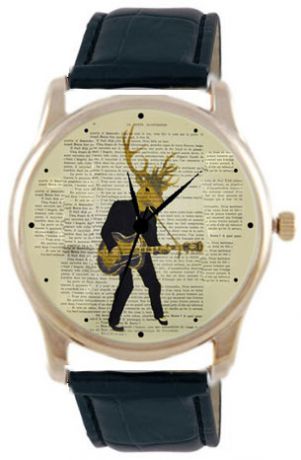 Shot Дизайнерские наручные часы Shot Concept Олень-гитарист черн. рем.