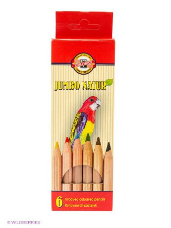 Koh-i-Noor Набор цветных карандашей  утолщенный корпус Jumbo Natur (6 цветов)