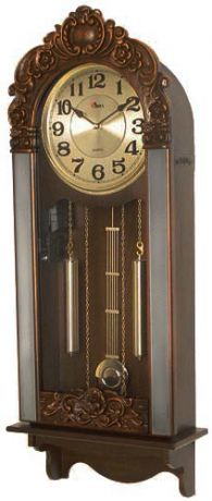Sinix Деревянные настенные интерьерные часы с маятником и боем Sinix 622