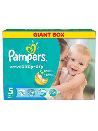 Pampers Подгузники Pampers Active Baby-Dry 11-18 кг, 5 размер, 78 шт