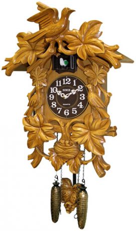 Sinix Деревянные настенные интерьерные часы с кукушкой Sinix 620 В