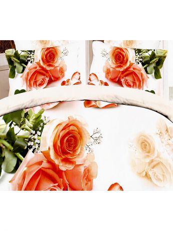 La Pastel Комплект постельного белья Brend "Оранжевые розы"