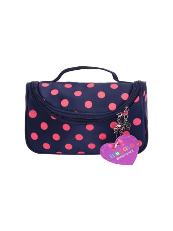 EL CASA Косметичка - сумочка "Синяя с розовым горошком"