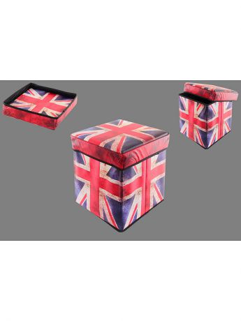 EL CASA Пуф складной с ящиком для хранения "Британский флаг"