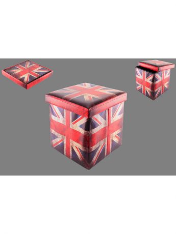 EL CASA Пуф складной с ящиком для хранения "Британский флаг"
