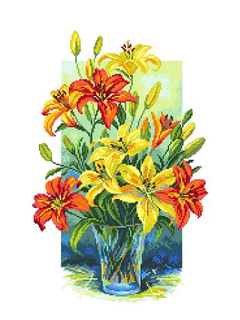 Матренин Посад Рисунок на канве "Лилии в вазе"