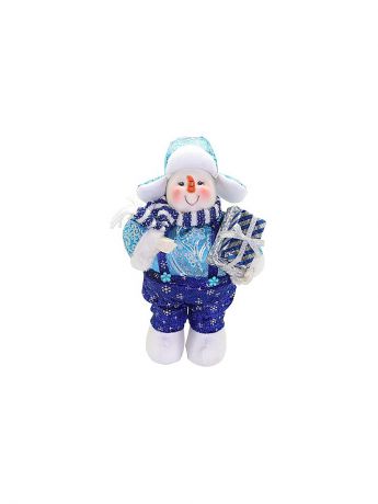 Новогодняя сказка Кукла Снеговик 30 см, син.