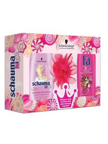 Schauma Подарочный набор для девочек (Шампунь&Бальзам 225 мл для девочек, гель для душа Русалочка, ободок)