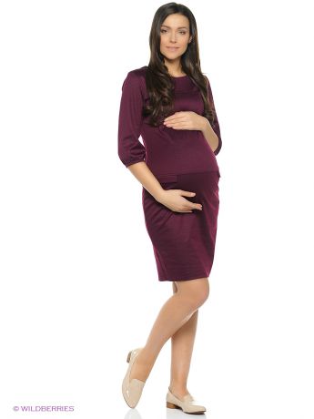 ФЭСТ Удобное трикотажное платье с присборенным рукавом на манжете, для беременных.
