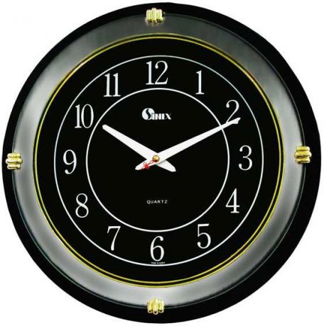 Sinix Пластиковые настенные интерьерные часы Sinix 4041 BLK